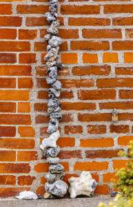 Chain of flints on a wall, decoration Chain of flints on a wall, decoration